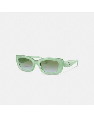 COACH Pillow Tabby Narrow Rectangle Sunglasses - Green