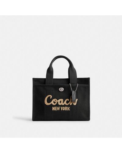 COACH Cargo 34 Logo-embroidered Detachable-strap Canvas Tote Bag - Black