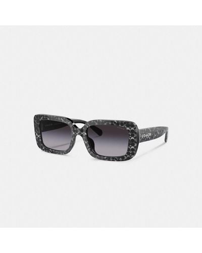 COACH Signature Oversized Rectangle Sunglasses - Black