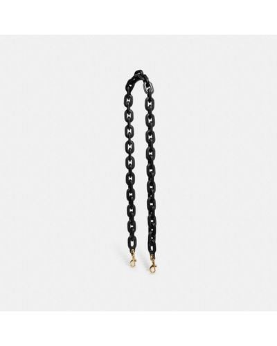 COACH Leather Covered Chain Strap - Black