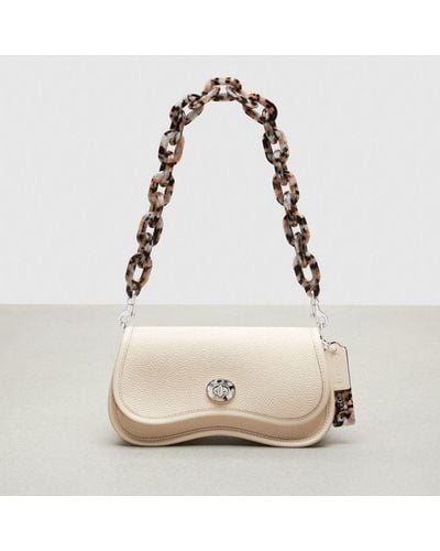 COACH Wavy Dinky Bag With Crossbody Strap - Natural