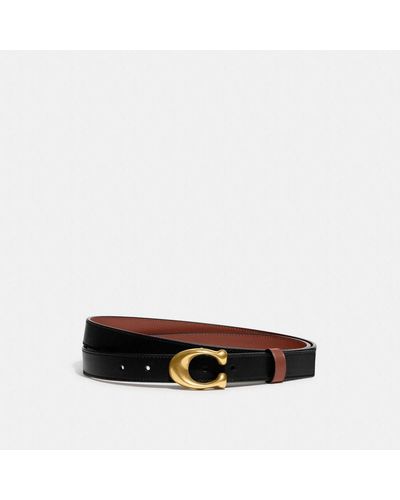 COACH C-plaque Reversible Leather Belt - Black