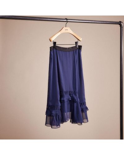COACH Restored Long Tiered Skirt - Blue