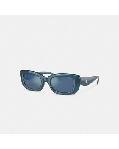 COACH Pillow Tabby Narrow Rectangle Sunglasses - Blue