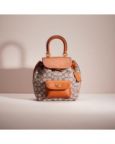 COACH Restored Riya Backpack 21 In Signature Textile Jacquard - Orange