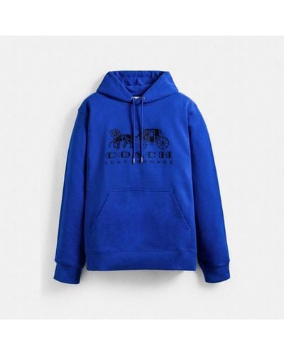 COACH Horse And Carriage Hoodie In Organic Cotton - Blue