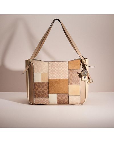 COACH Upcrafted Alana Tote In Colorblock - Natural