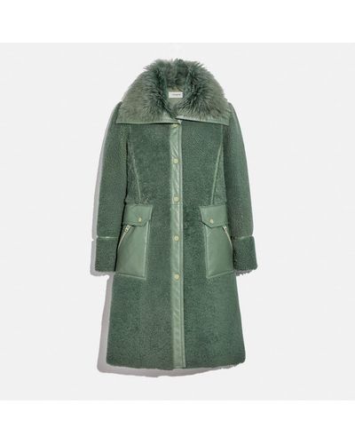 COACH Shearling Coat - Green