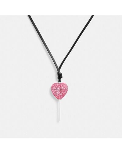 COACH The Lil Nas X Drop Heart Lollipop Necklace - White