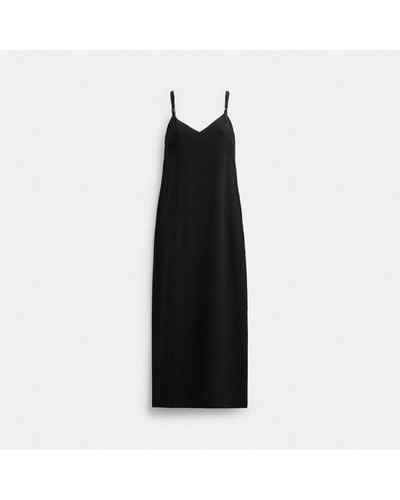 COACH Heritage C Silk Midi Dress - Black