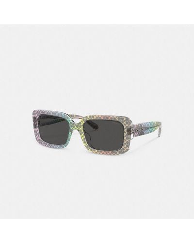 COACH Signature Oversized Rectangle Sunglasses - Multicolor