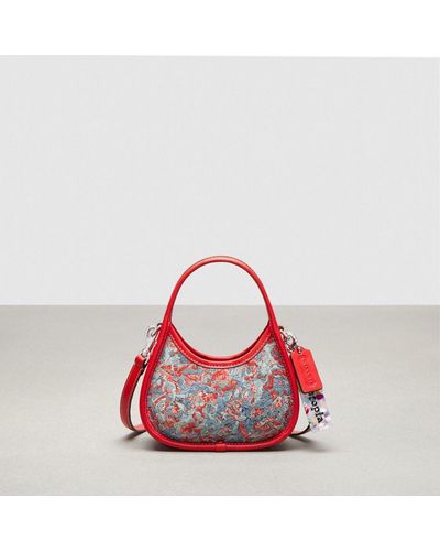 COACH Mini Ergo Bag With Crossbody Strap In Upcrushed Upcrafted Leather - Red