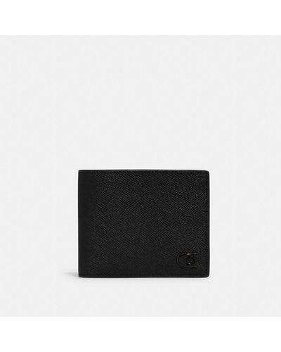 COACH 3 In 1 Wallet With Signature Canvas Interior - Black