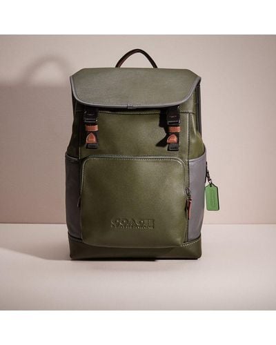 COACH Restored League Flap Backpack In Colorblock - Blue
