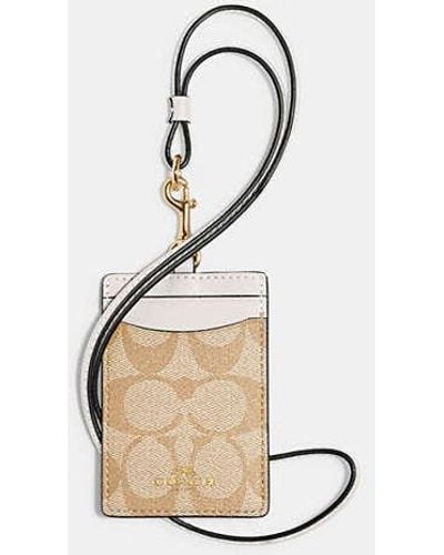 COACH Id Lanyard In Signature Canvas - Natural