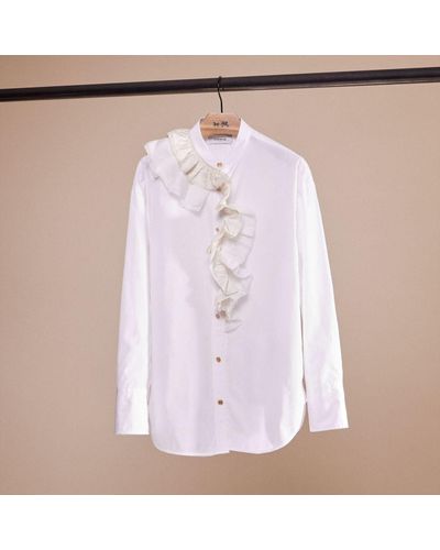 COACH Restored Ruffle Shirt - White