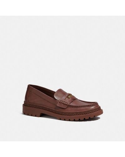 COACH Loafer With Signature Coin - Brown