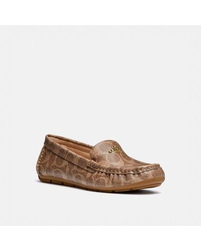 COACH Flats Marley Driver In Signature Canvas - Brown
