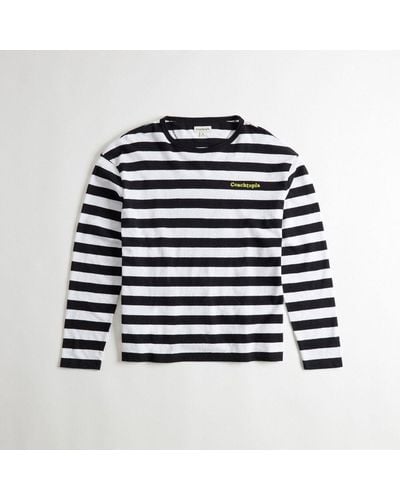 COACH Striped Long Sleeve T Shirt In 97 Recycled Cotton - White