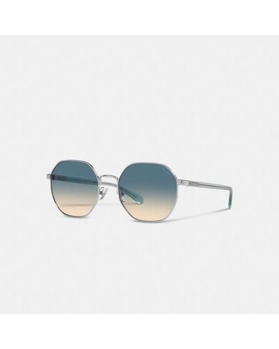 COACH Metal Hexagon Sunglasses - Blue