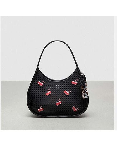 COACH Ergo Bag In Perforated Upcrafted Leather With Cherry Pins - Black