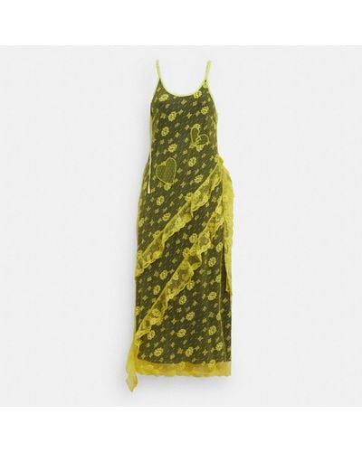 COACH Ruffle Lace Dress - Green