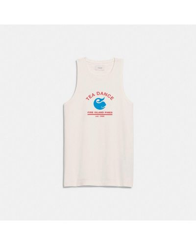 COACH Tank Top With Tea Dance Graphic - White