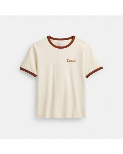 COACH Ringer T Shirt - Natural