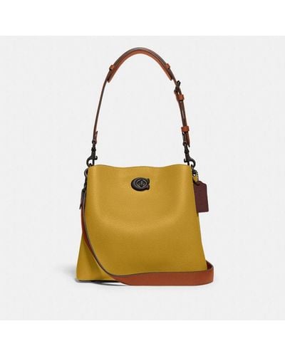 COACH Willow Bucket Bag In Colorblock - Yellow