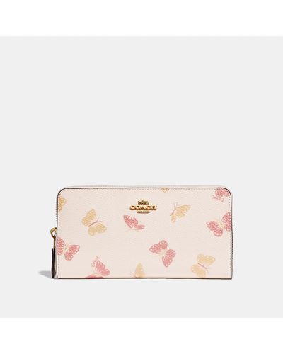 COACH Accordion Zip Wallet With Butterfly Print - Pink