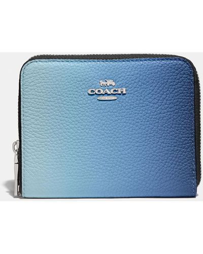 COACH Small Zip Around Wallet With Ombre - Blue
