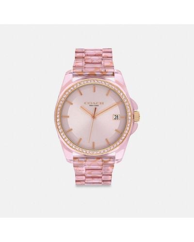 COACH Greyson Watch, 36mm - Pink