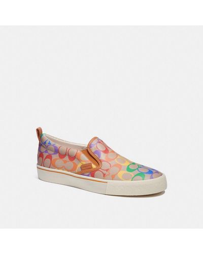 COACH Skate Slip On Sneaker In Rainbow Signature Canvas - Multicolour