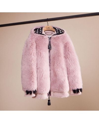 COACH Upcrafted Rexy Shearling Hoodie - Pink