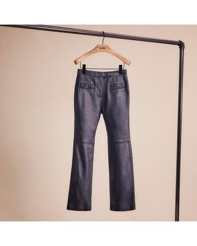 COACH Restored Leather Pants - Blue
