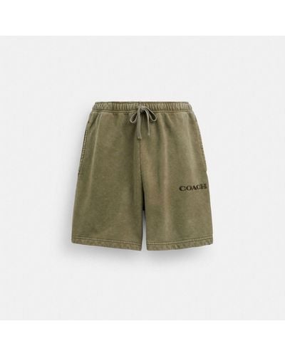 COACH Garment Dye Pull On Shorts - Green