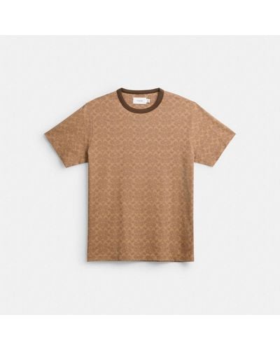 COACH Signature T Shirt - Brown