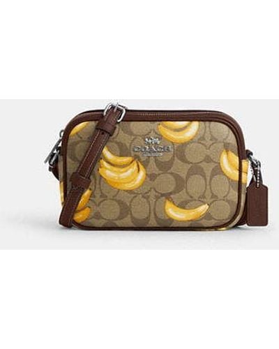 COACH Mini Jamie Camera Bag With Banana Print - Brown | Pvc - Black
