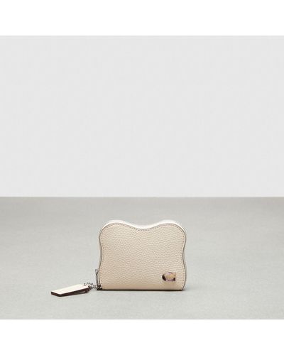 COACH Wavy Zip Around Wallet In Topia Leather - Natural