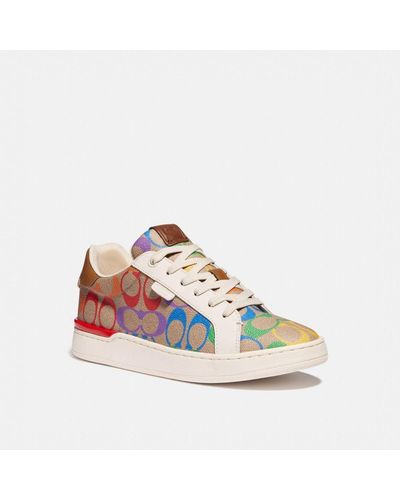 COACH Lowline Low Top Sneaker In Rainbow Signature Canvas - Multicolor