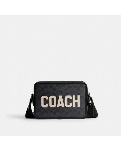 COACH Charter Crossbody 24 In Signature With Graphic - Black