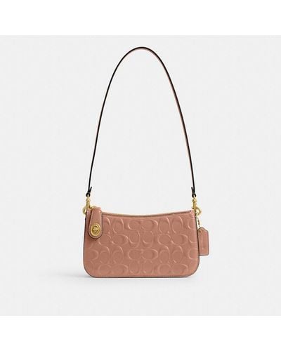 COACH Penn Shoulder Bag In Signature Leather - Pink