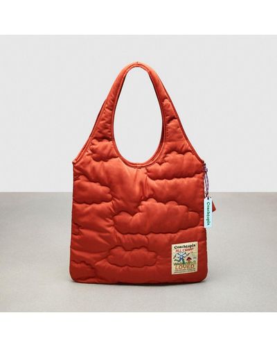 COACH Topia Loop Quilted Cloud Tote - Red