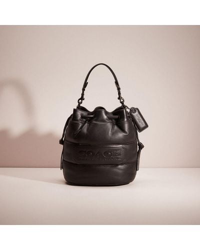 COACH Restored Field Bucket Bag With Quilting And Badge - Black