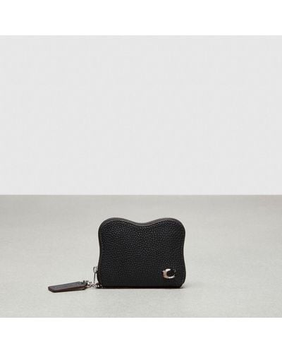 COACH Wavy Zip Around Wallet In Topia Leather - Black