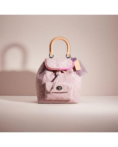 COACH Upcrafted Riya Backpack 21 In Signature Denim - Pink