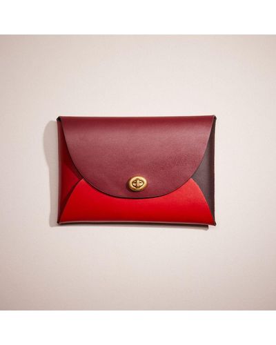 COACH Remade Colorblock Large Pouch - Red