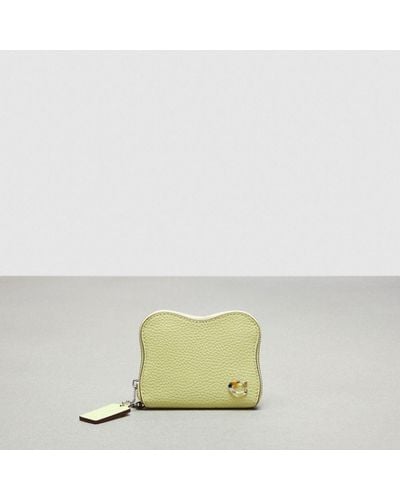 COACH Wavy Zip Around Wallet In Topia Leather - Yellow