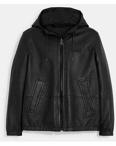 COACH Reversible Leather Jacket - Black