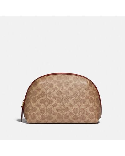 COACH Julienne Cosmetic Case 22 In Signature Canvas - Brown